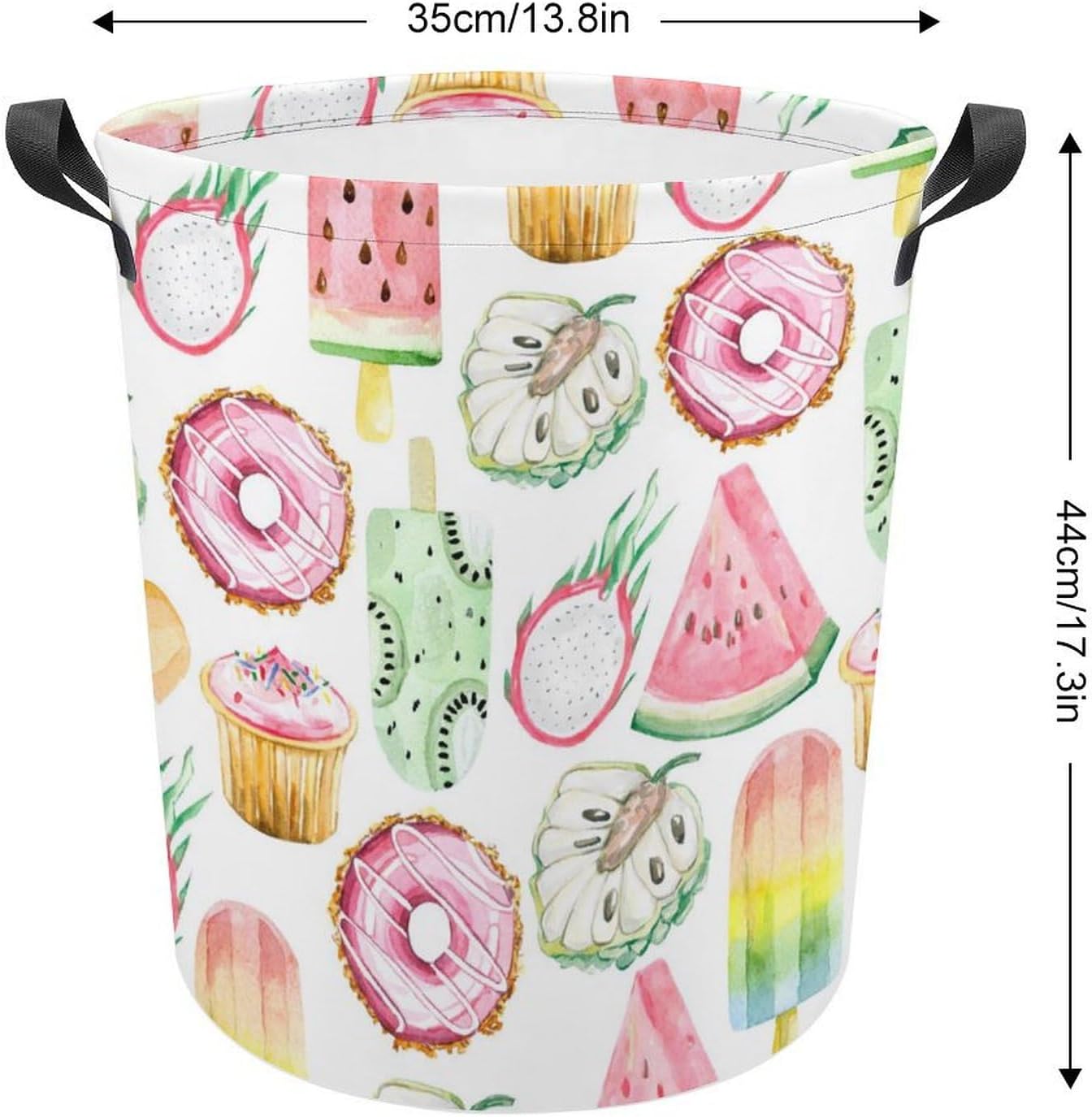 MEIKKO Summer Watercolor Ice Cream Laundry Hamper
