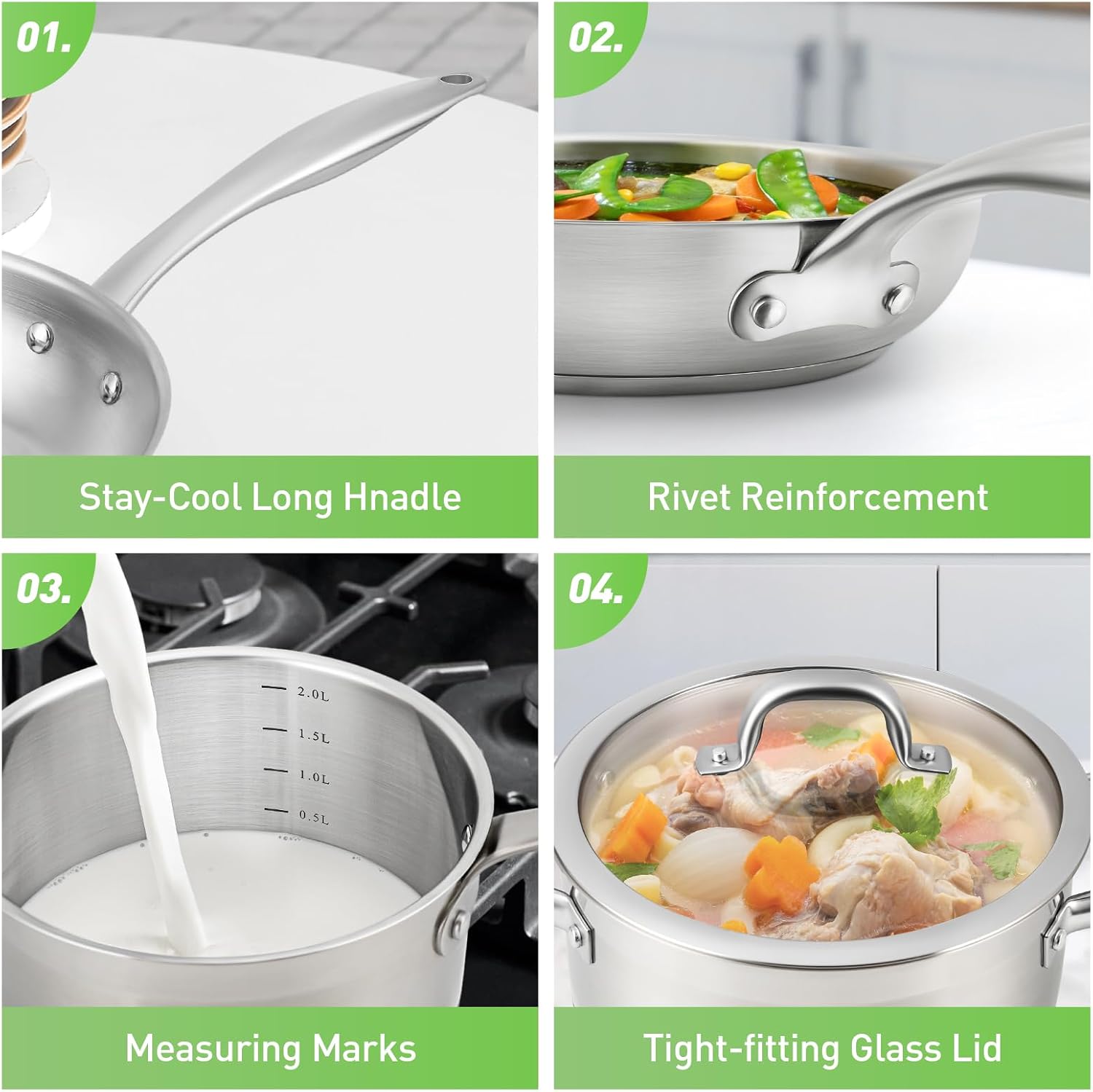 Duxtop 17-Piece Stainless Steel Pots Pans Set for Perfect Cooking