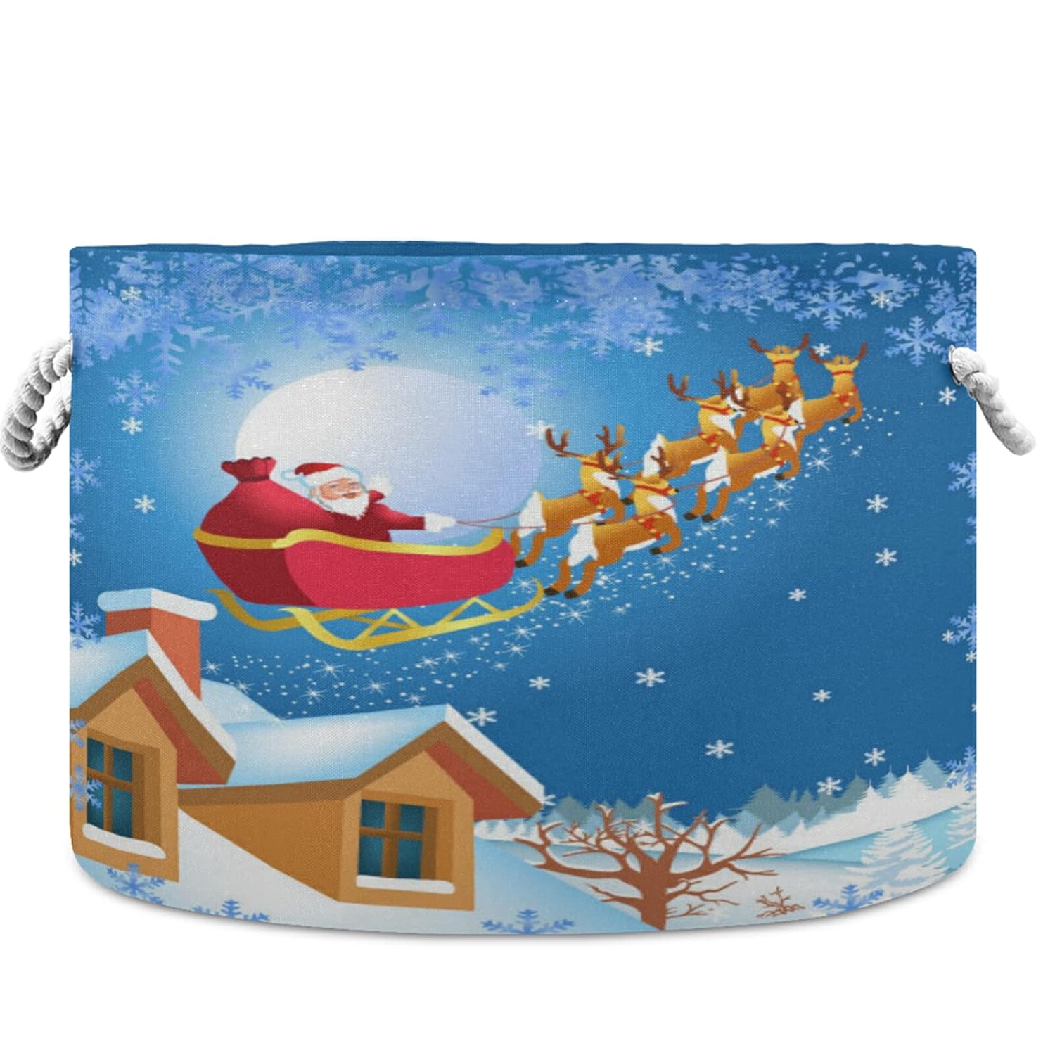 Visesunny Santa Reindeer Storage Basket