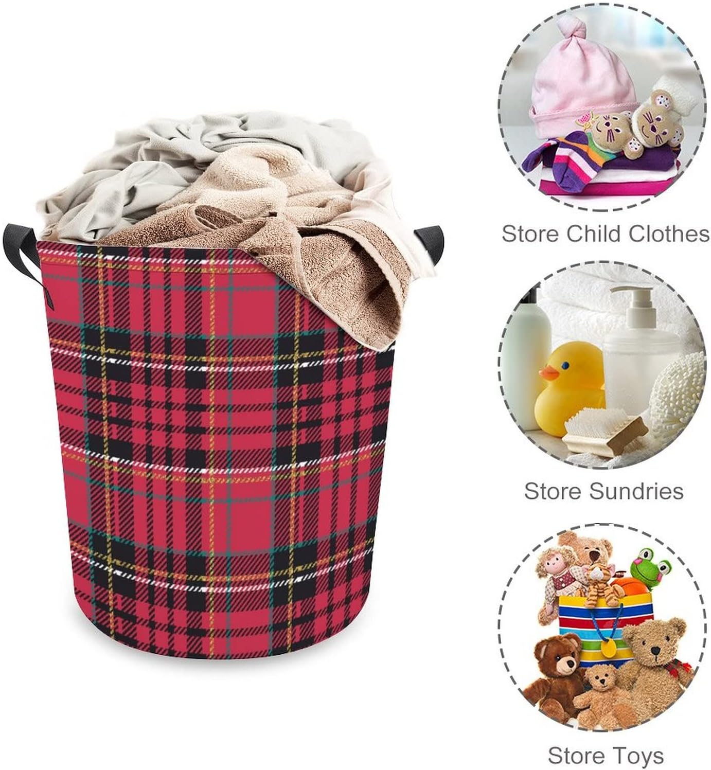 MEIKKO Christmas Plaid Storage Hamper
