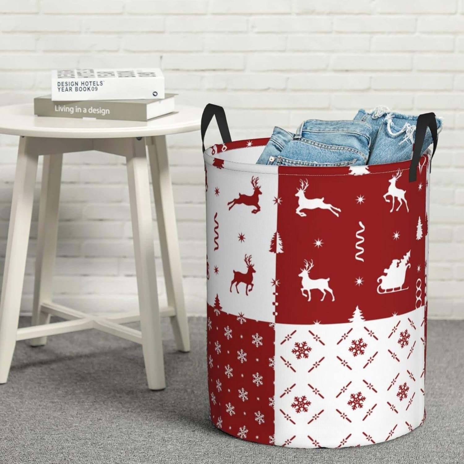 Reusable Christmas Laundry Hamper with Easy Handles Durable and Space-Saving