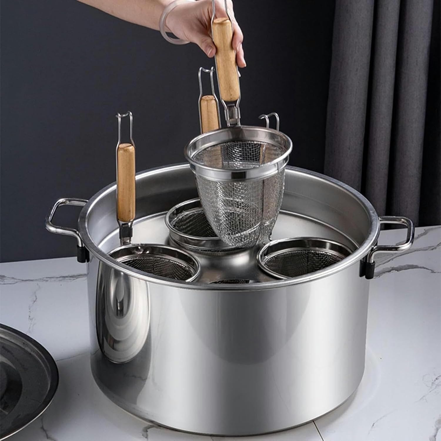 AttreX 40Cm Stainless Steel Pasta Pot with Basket
