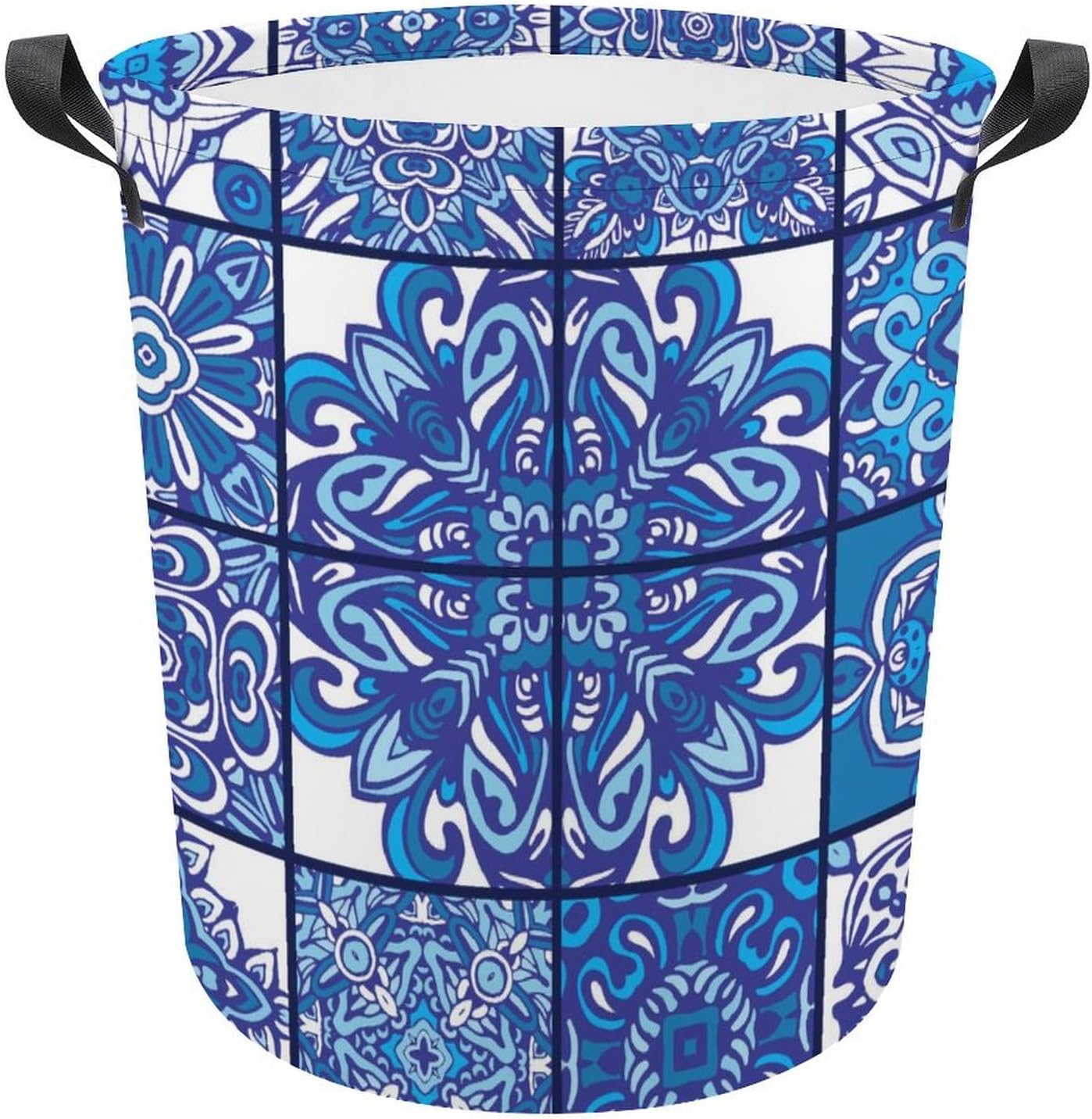 Geometric Blue Ethnic Laundry Hamper