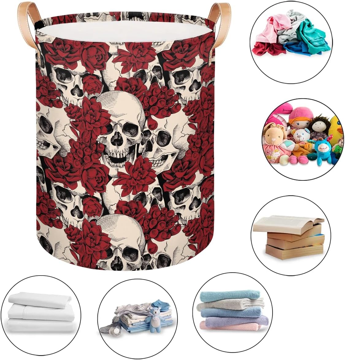 Gothic Sugar Skull Laundry Basket