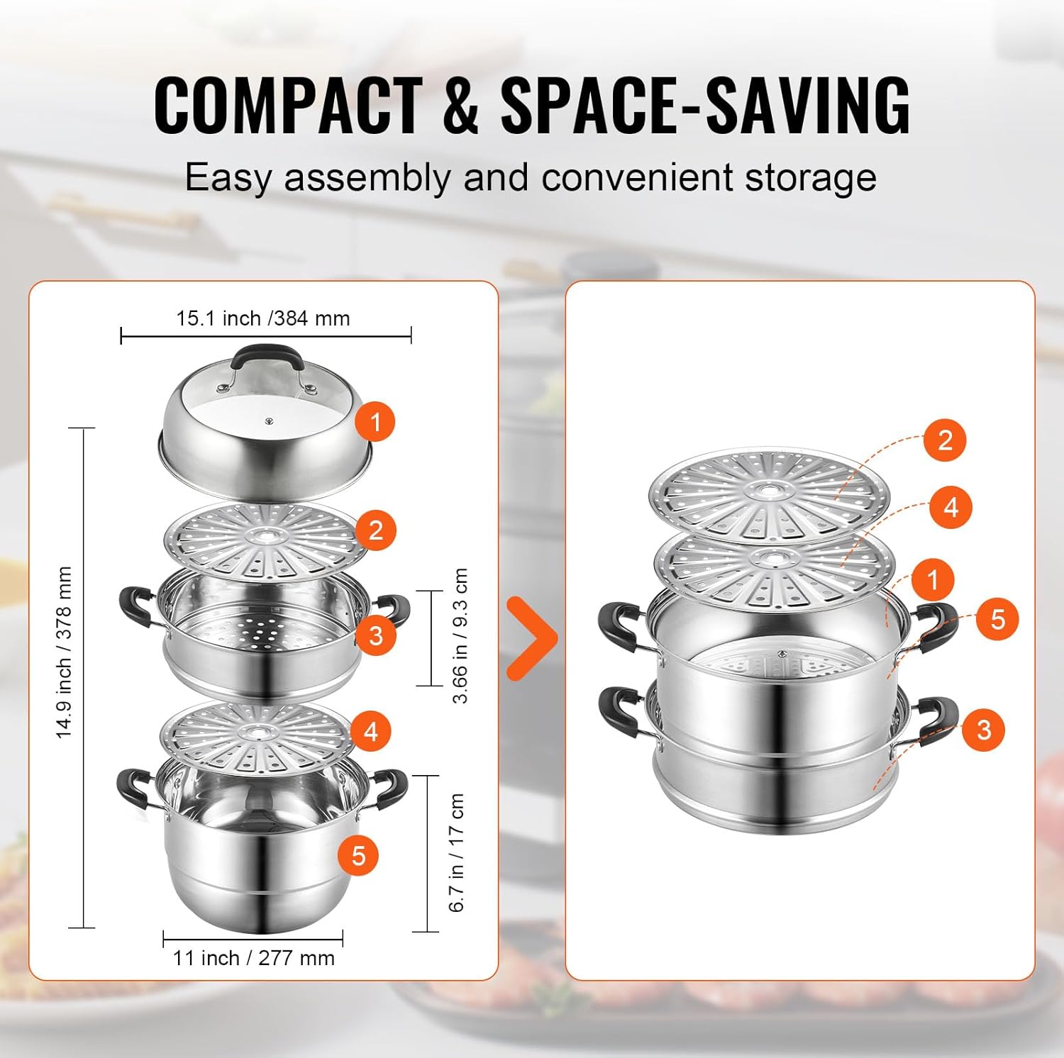 3-Tier STEamer Pot Set for Cooking