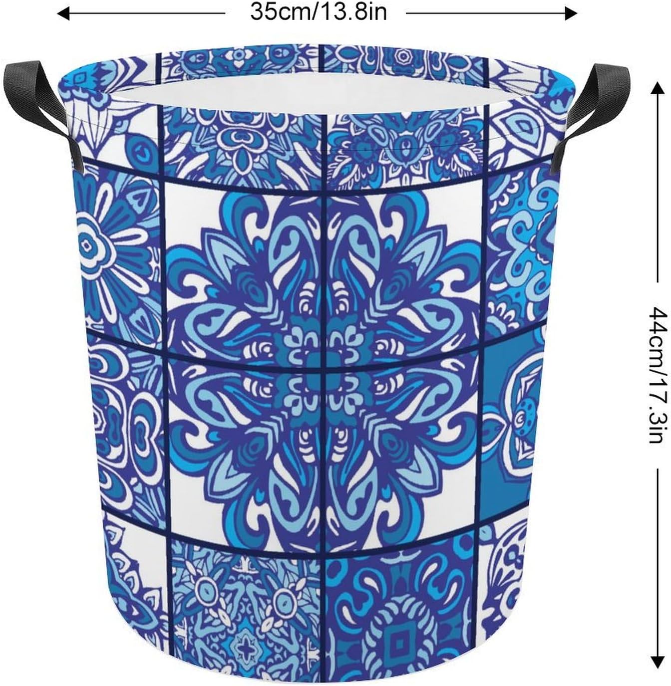 Geometric Blue Ethnic Laundry Hamper