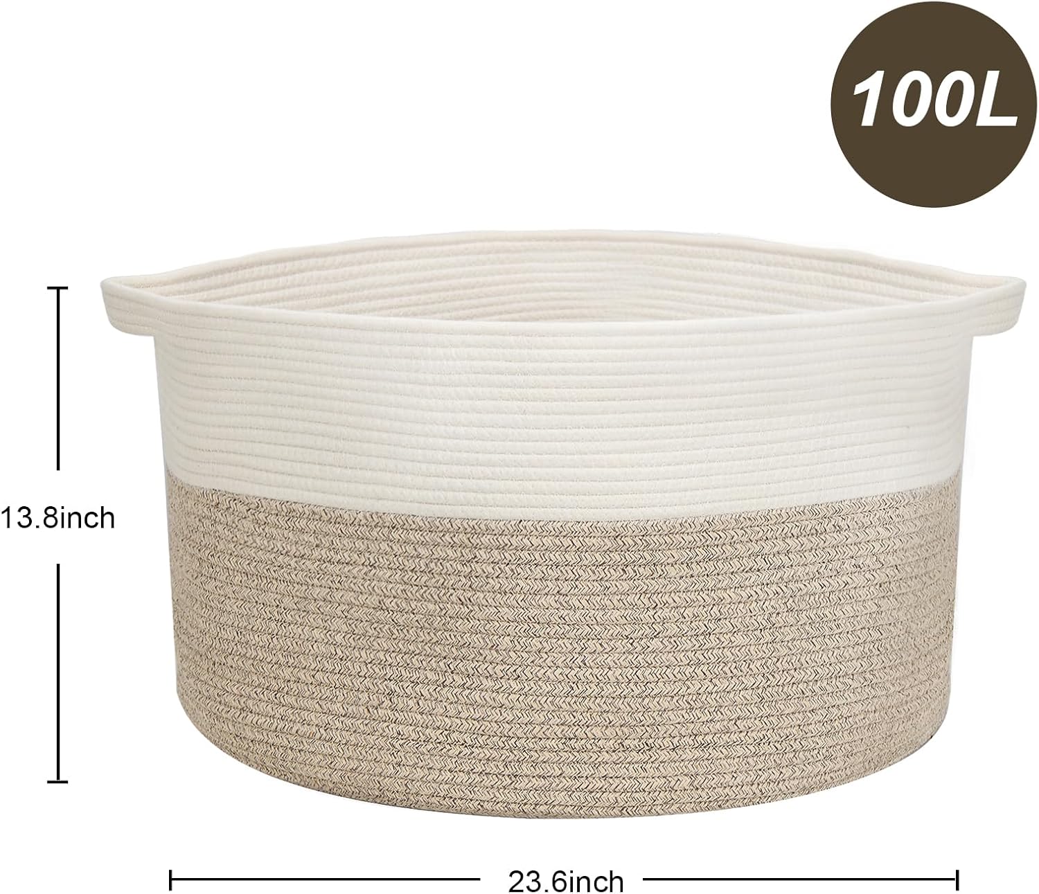 Fixwal Large Rope Laundry BasketSturdy Stylish Storage Basket