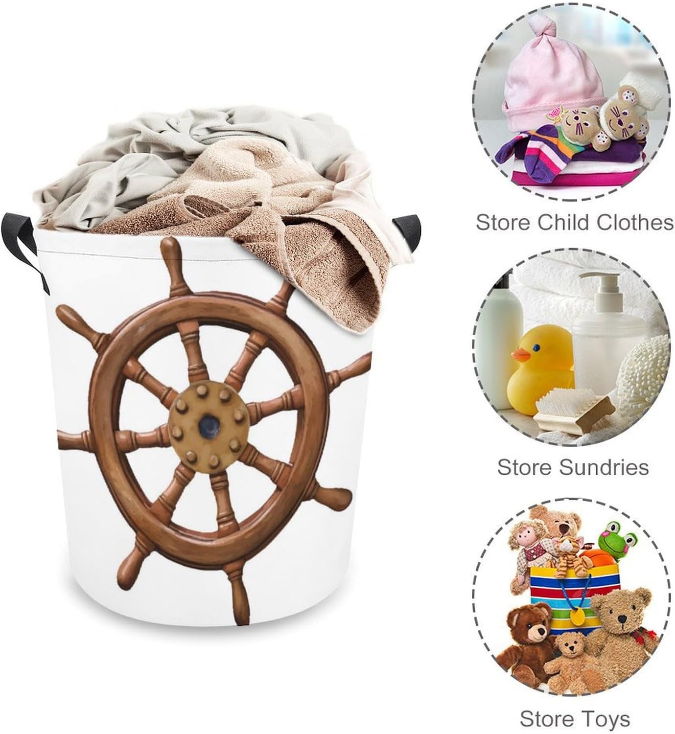 Durable Water resistant Boat Steer Laundry Hamper