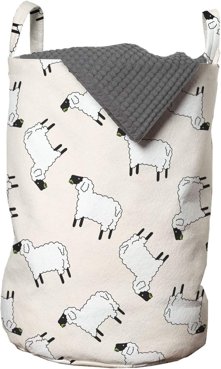 Ambesonne Charming Sheep Laundry Bag - Laundromat Best Friends