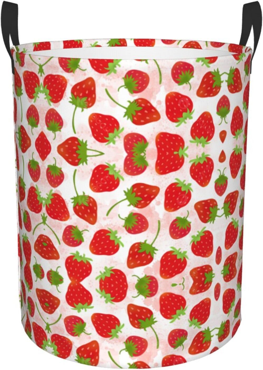Strawberry Circular Hamper - Medium Storage Basket for Laundry and More