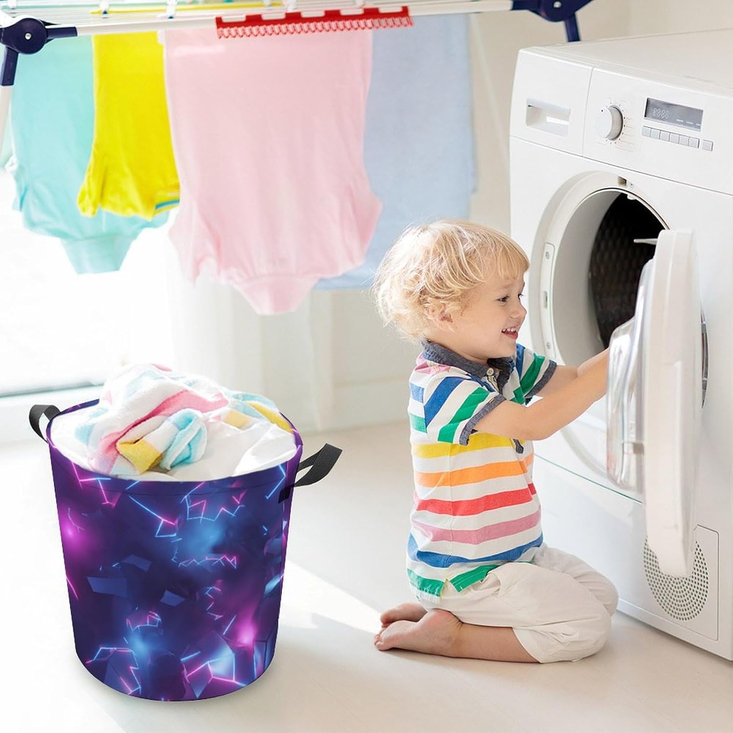 MEIKKO Retro video game laundry hamper with easy carry handles