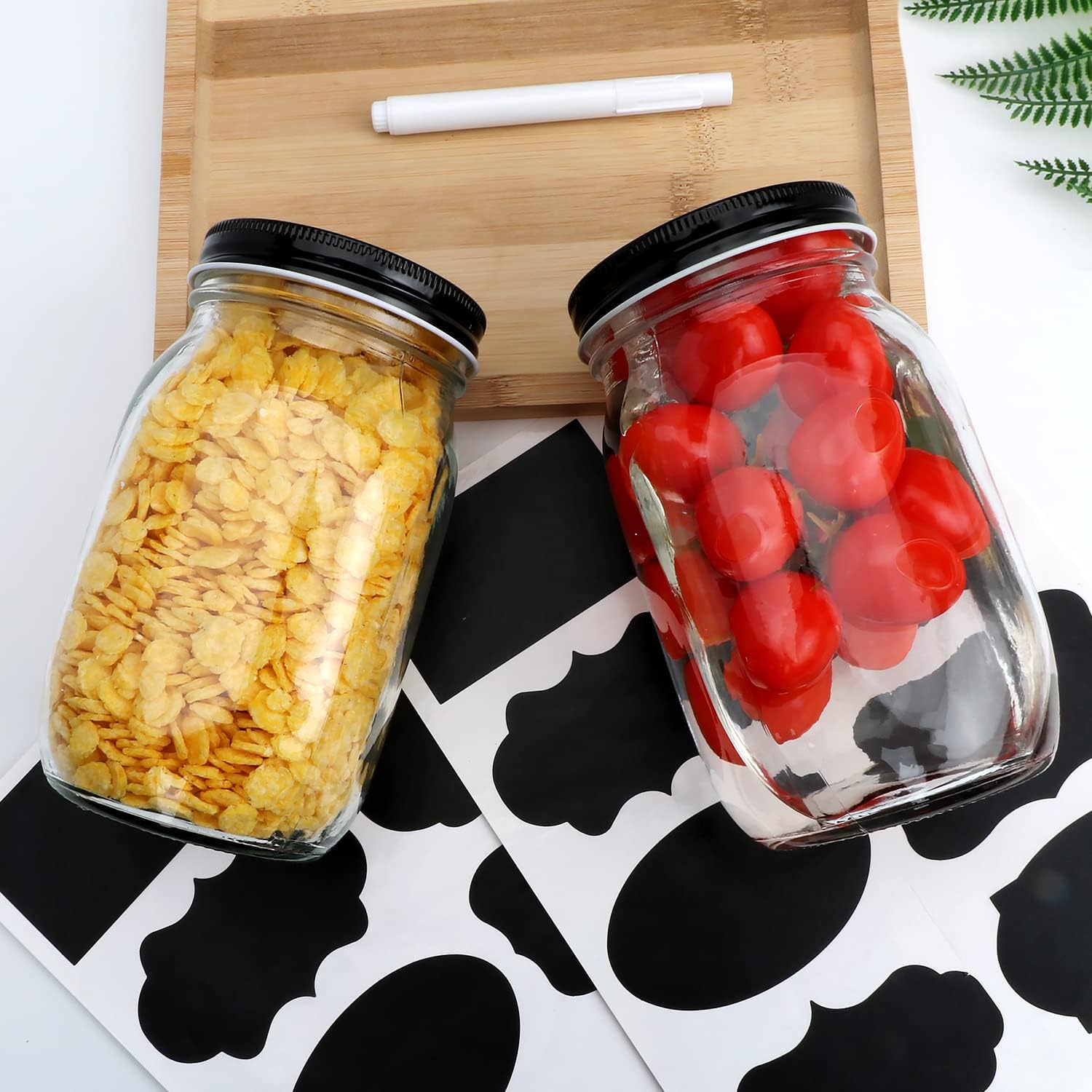 QAPPDA Premium 32 Oz Glass Jars Set 12 Count