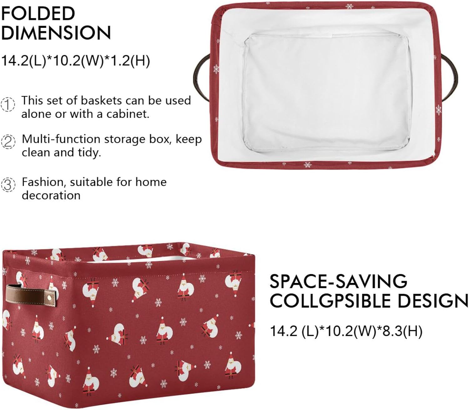 Christmas Santa Collapsible Storage Basket