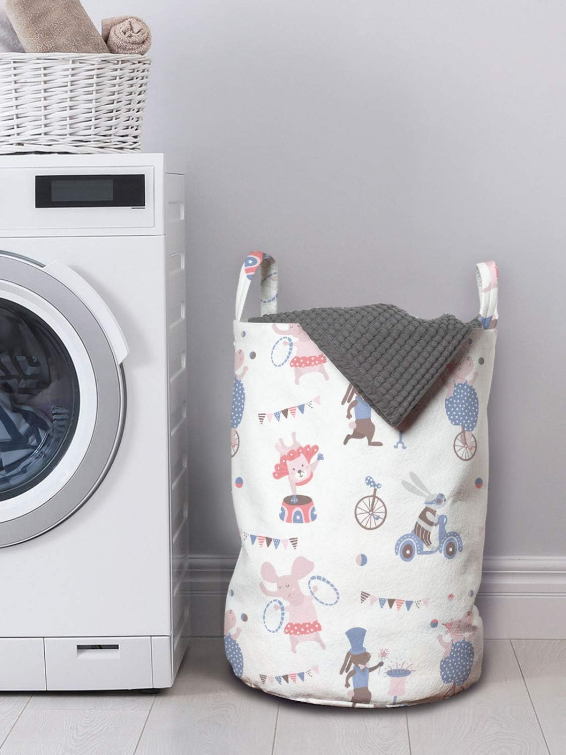 Multi-Color Circus Animal Juggler Magician Laundry Bag