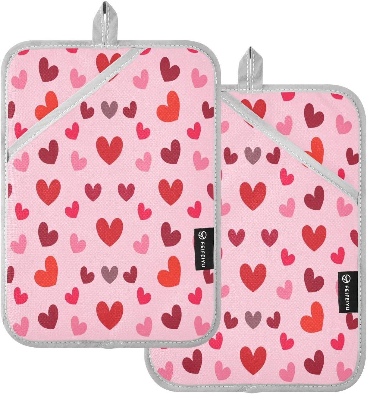 Cute Hearts Potholders Set Essential Heat-Resistant Potholders for Ovens Kitchens
