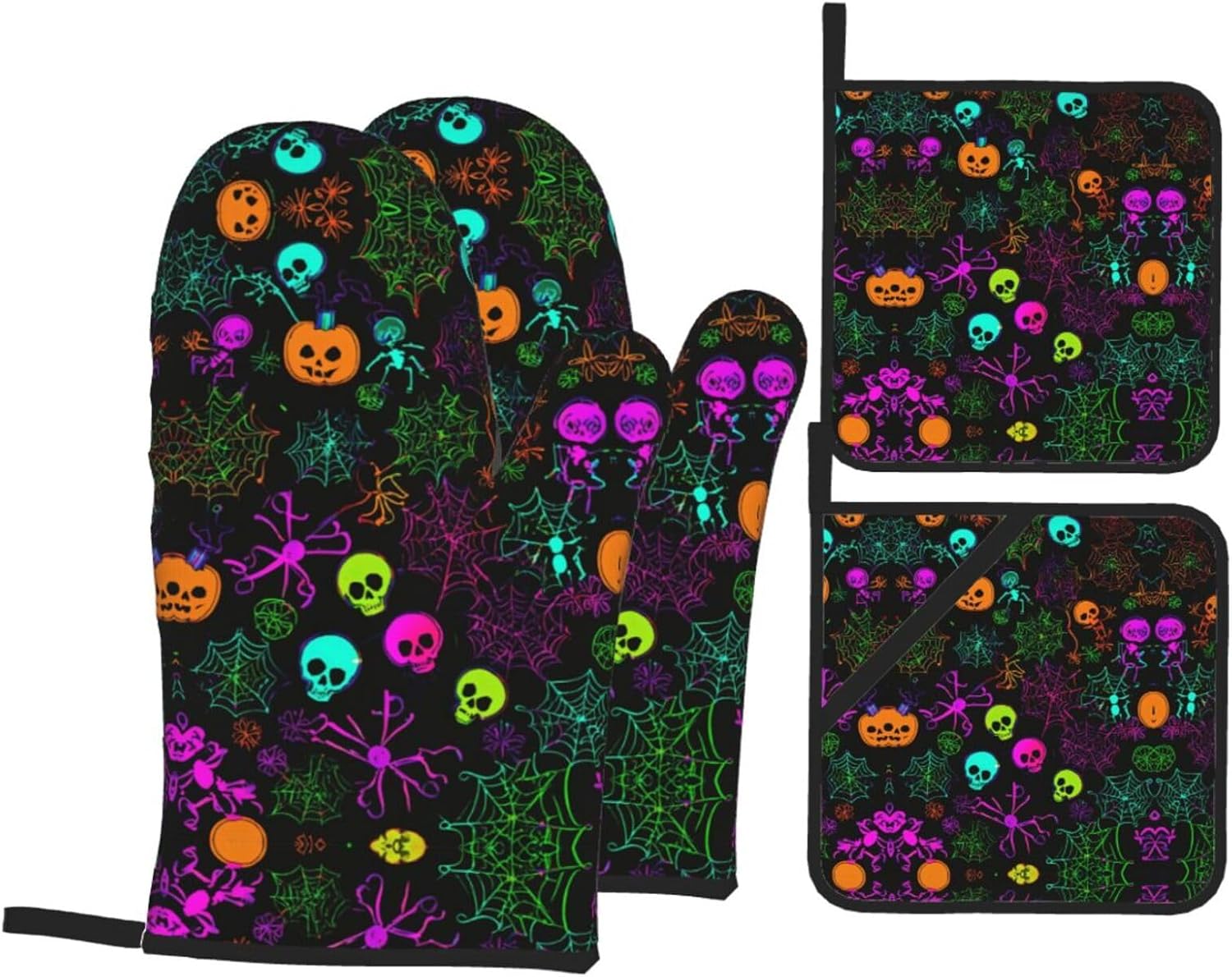Halloween Oven Mitts Pot Holders Set