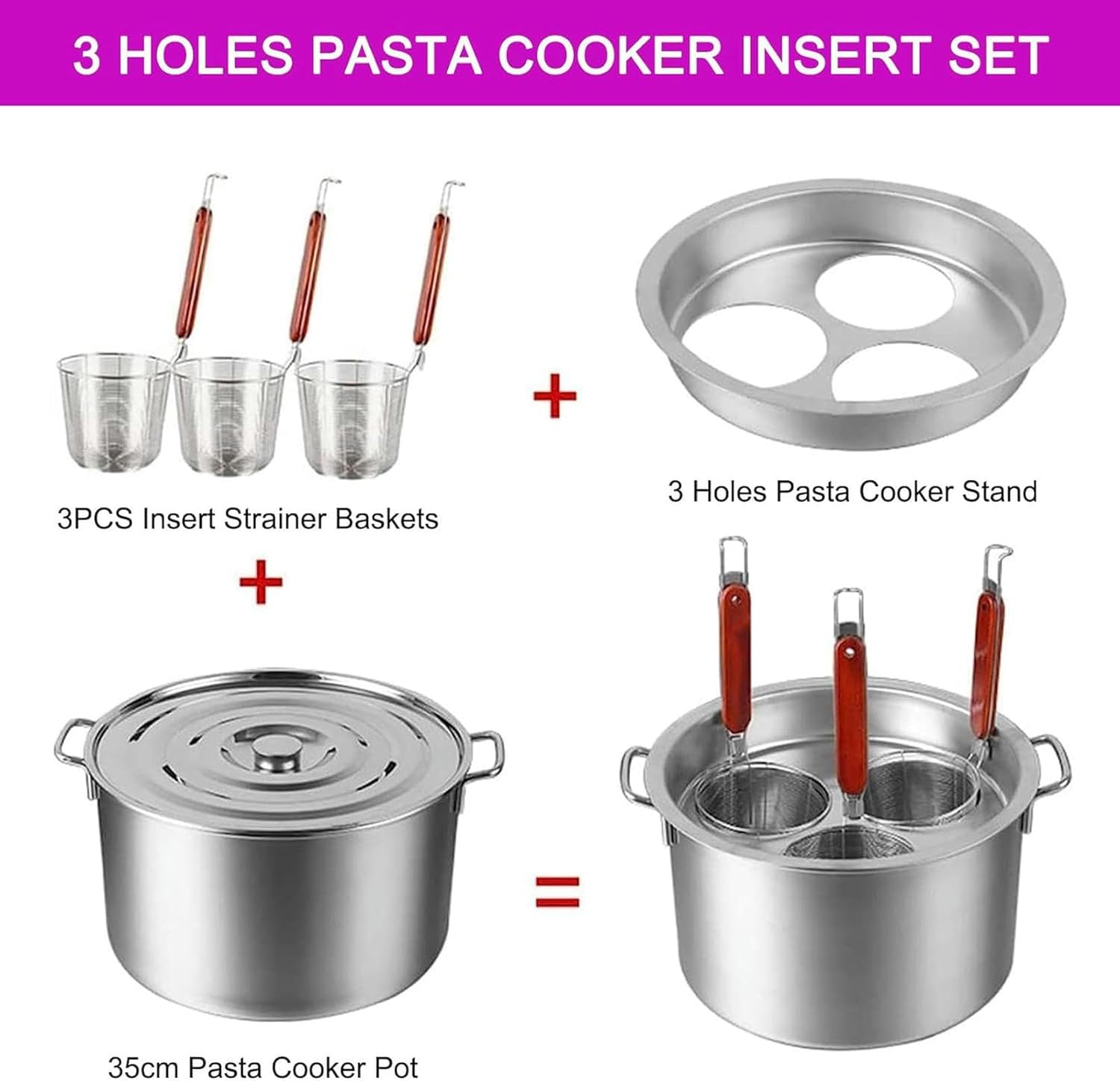 Stainless Steel Commercial Stock Pot Set with Pasta Insert