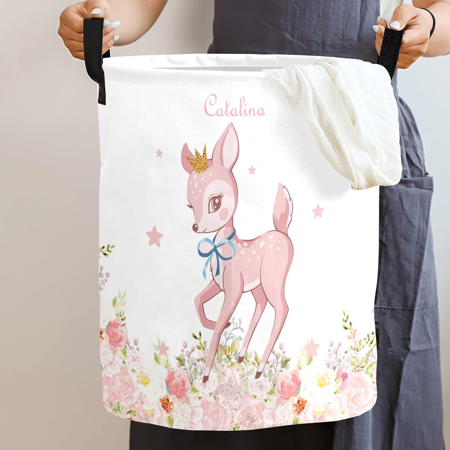 Joyestore Pink Bambi Custom Storage Basket