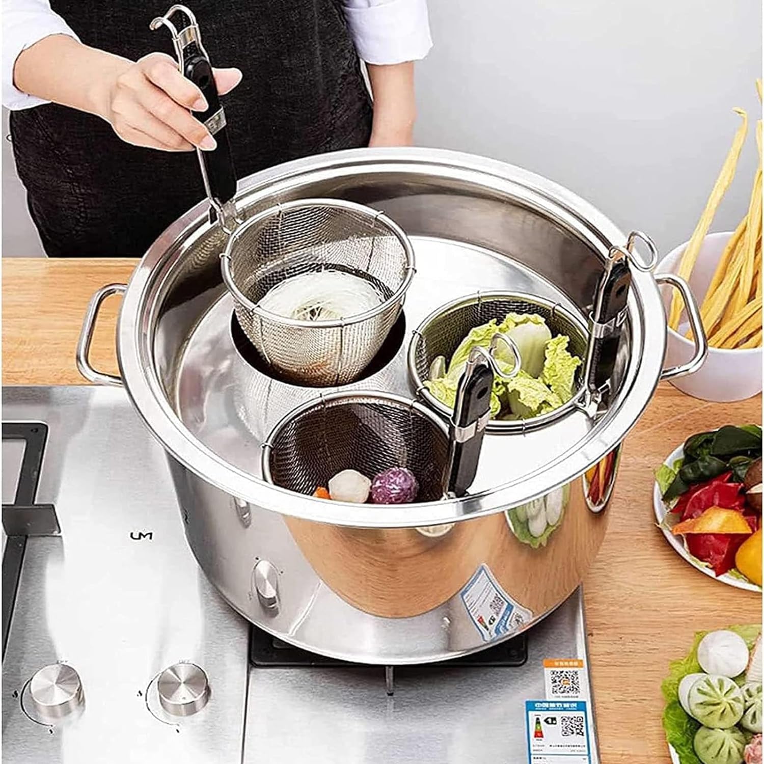 BINGWANG Premium Pasta Pot Insert Set for Home Restaurant Use