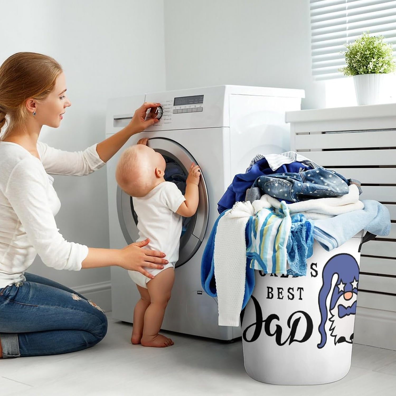 Worlds Best Dad Laundry Hamper with Handles