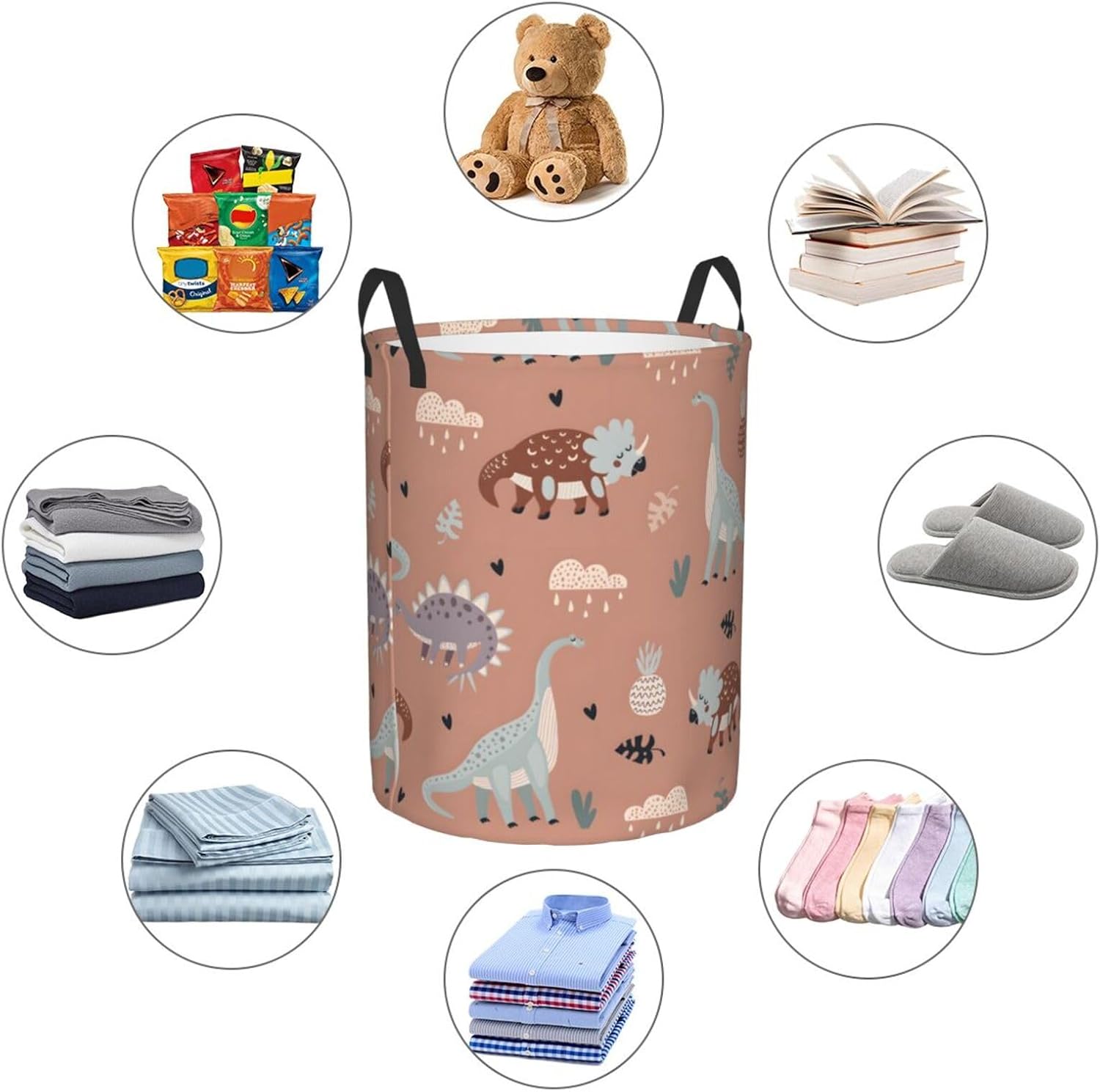 Cute Collapsible Dinosaur Laundry Hamper M