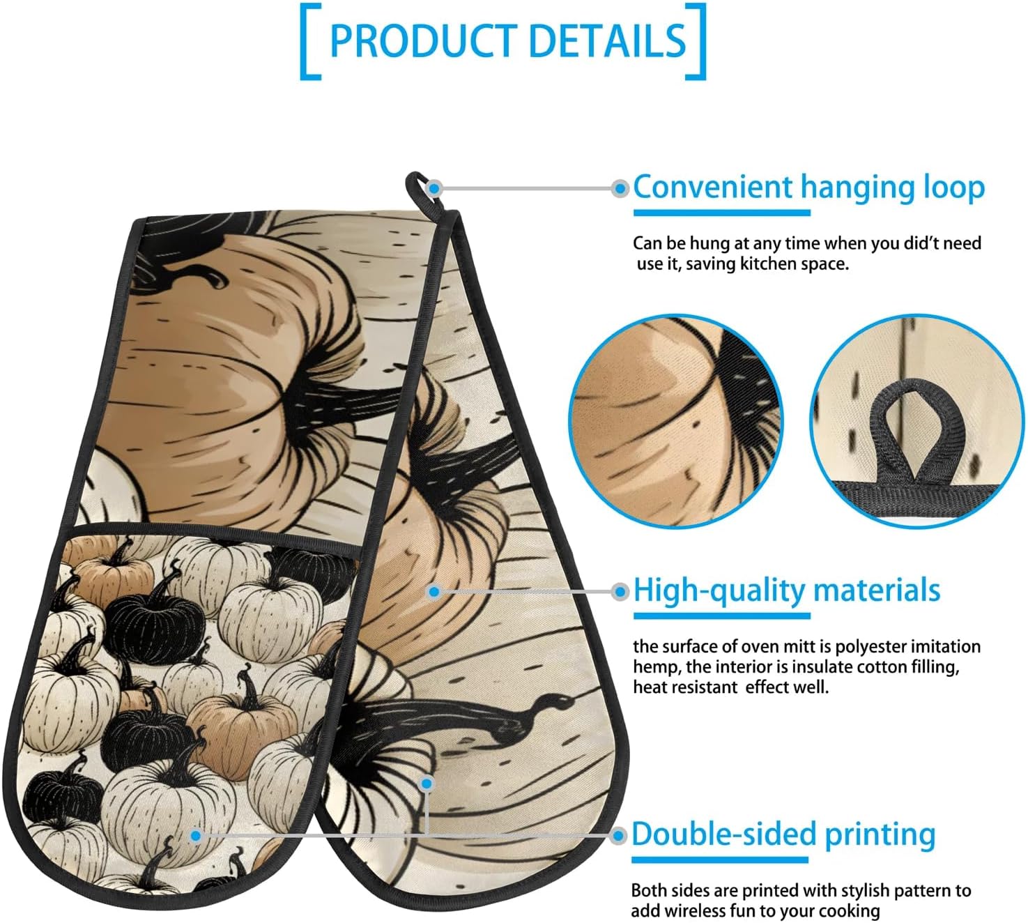 Premium Halloween Double Oven Gloves for Cooking Baking