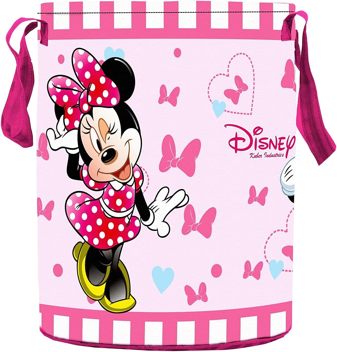 Kuber Industries Disney Minnie Print Foldable Laundry Basket with Handles