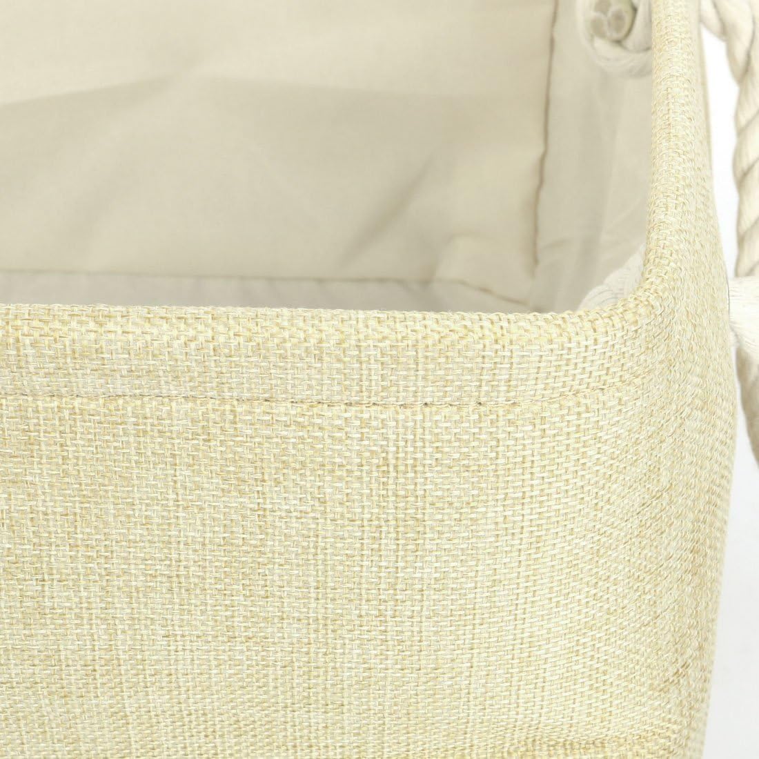 Eco-Friendly Space-Saving Collapsible Fabric Storage Basket Beige
