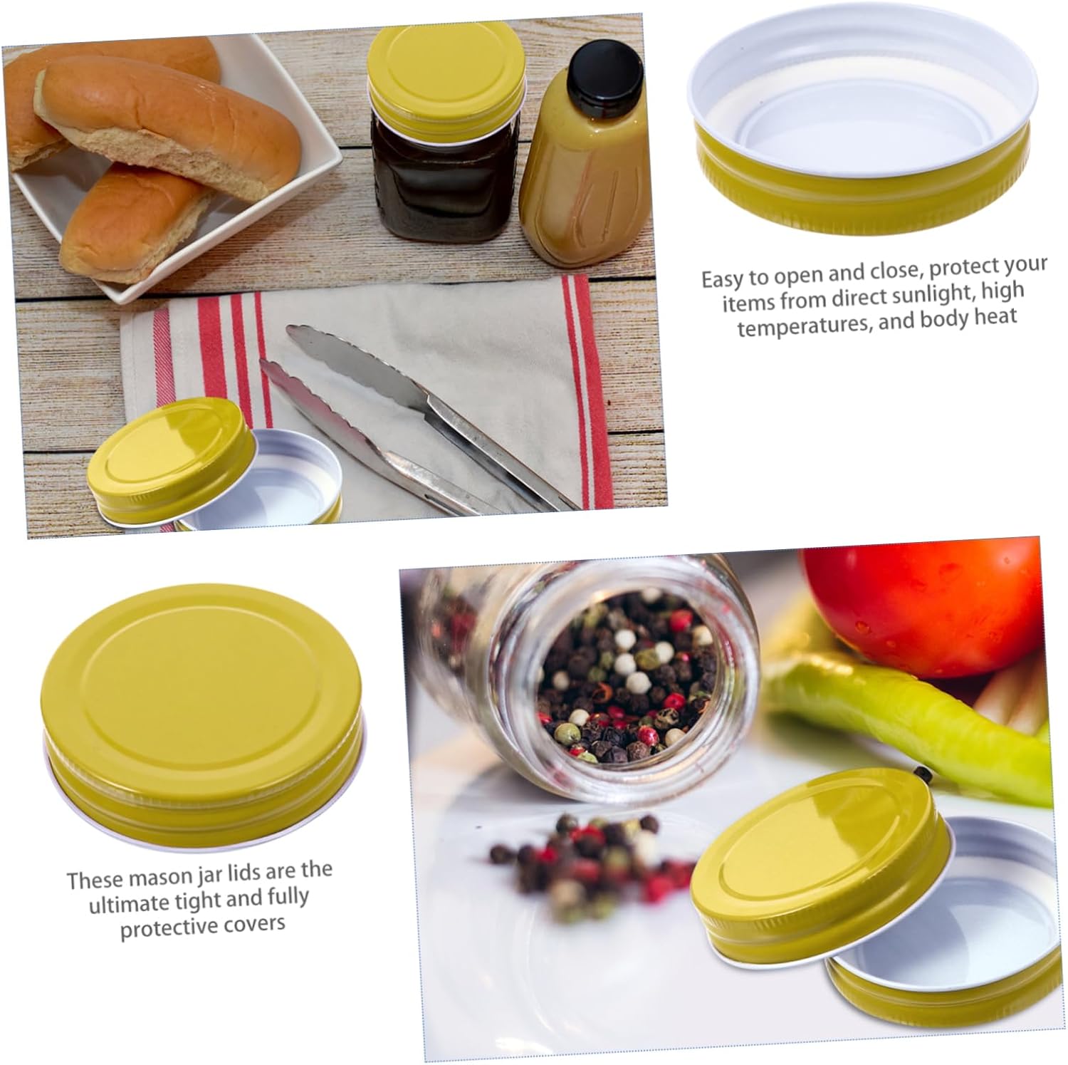 24-Piece Mason Jar Lids - Heat-Resistant Protective