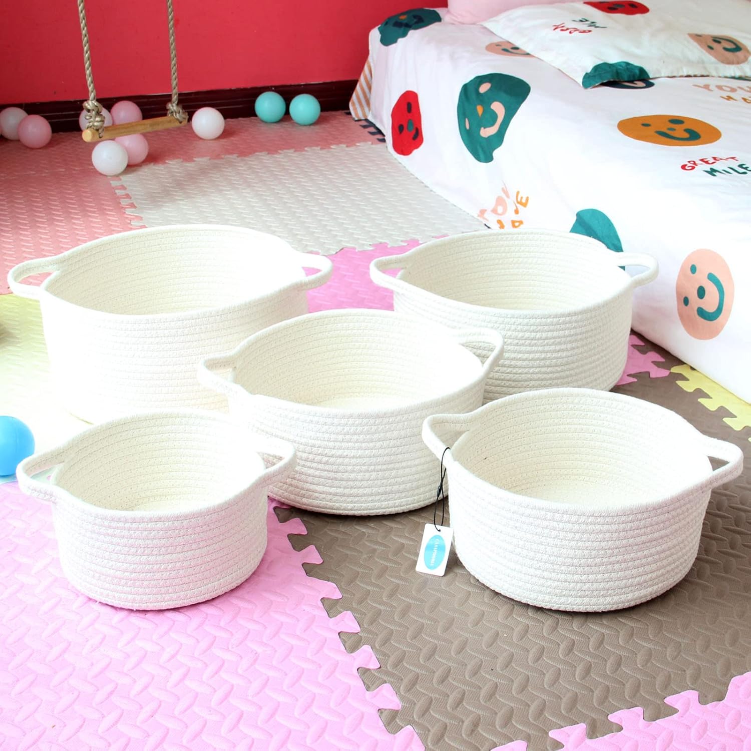 5-Piece Storage Basket Set for Laundry