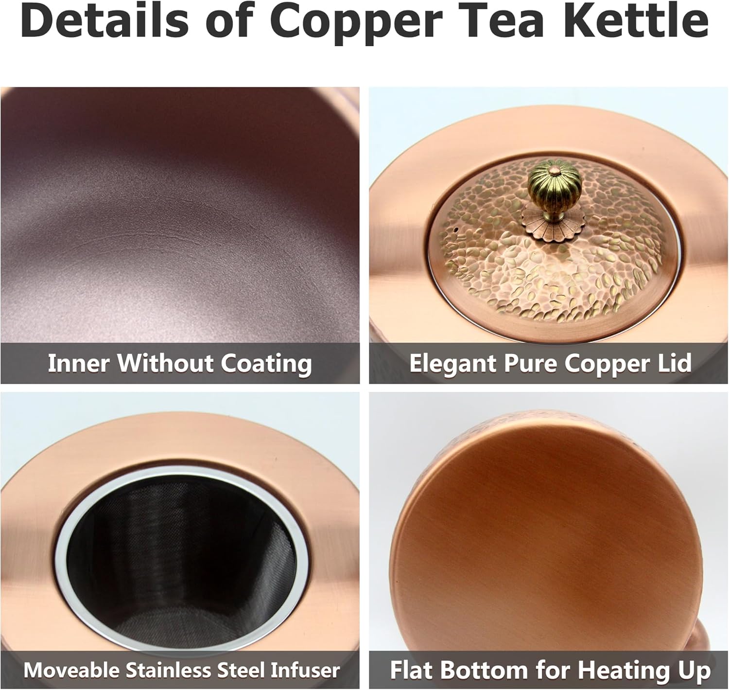 Sturdy Durable Copper Tea Pot
