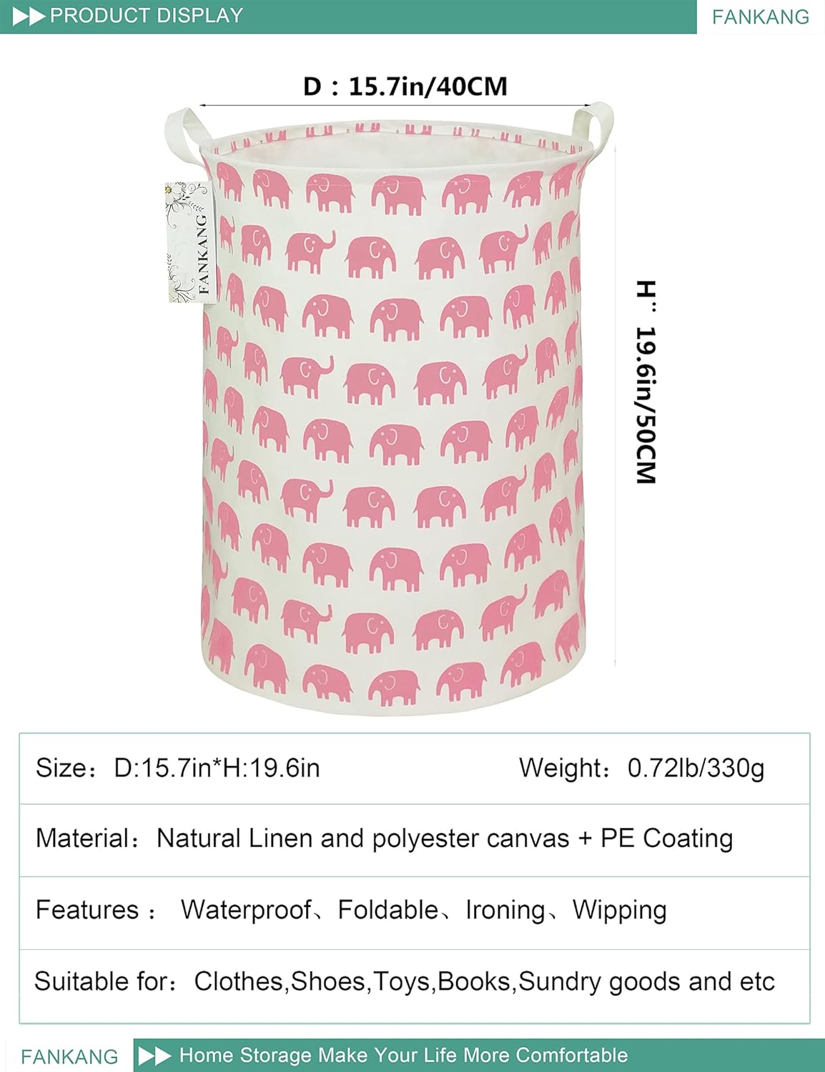 FANKANG Small Storage Basket 197 x 157 45cm x 40cm