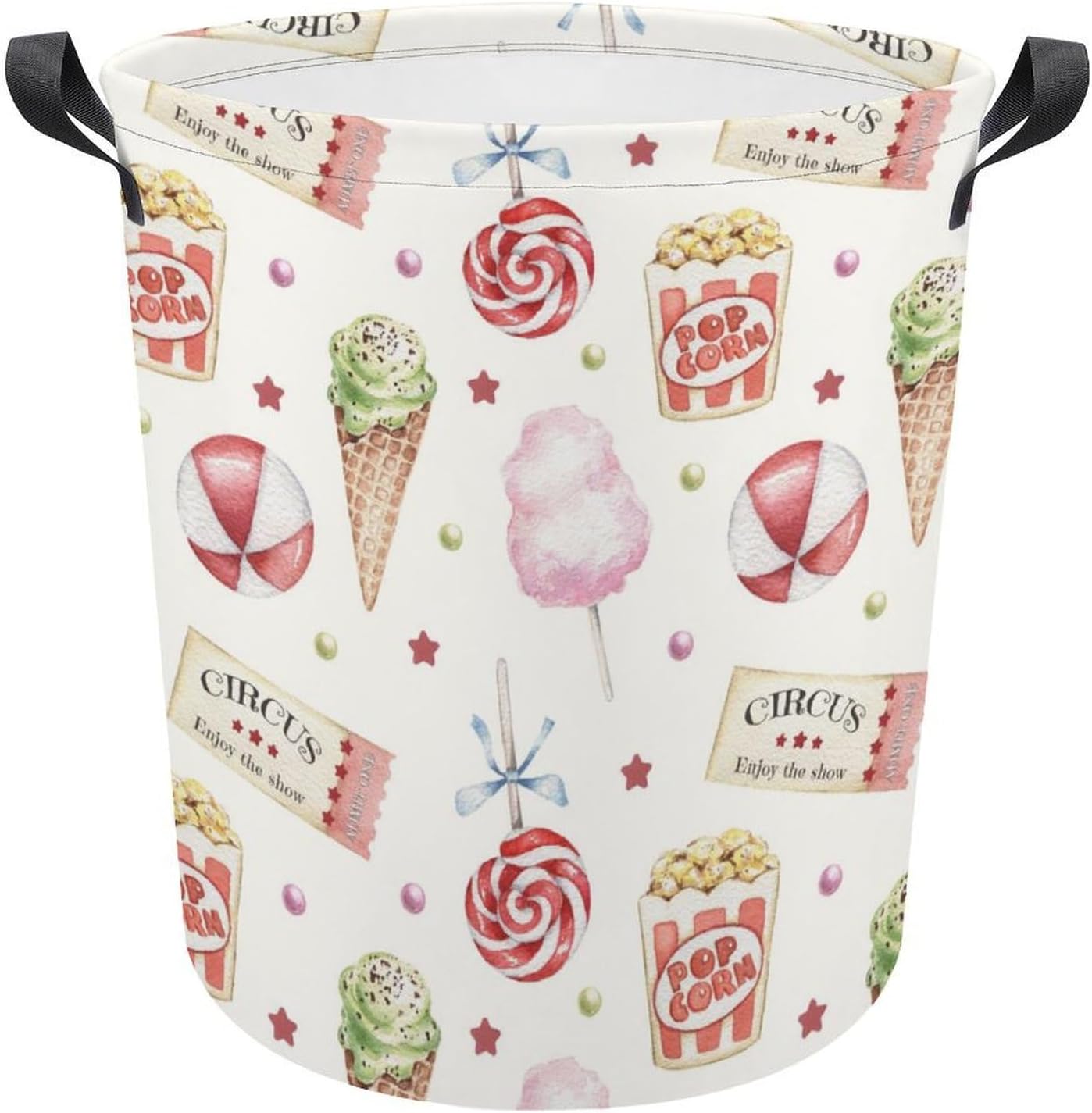 MEIKKO Ice Cream Summer Organizer Collapsible Laundry Basket for Family Kids