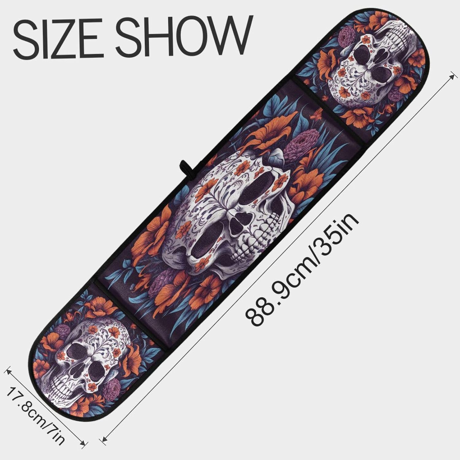 Halloween Floral Skull Skeleton Oven Mitts Heat Resistant Quteprint 35x7 inches