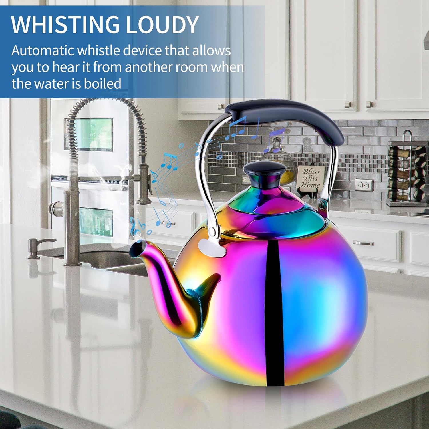 Appetizing whistle durable steel perfect tea kettle