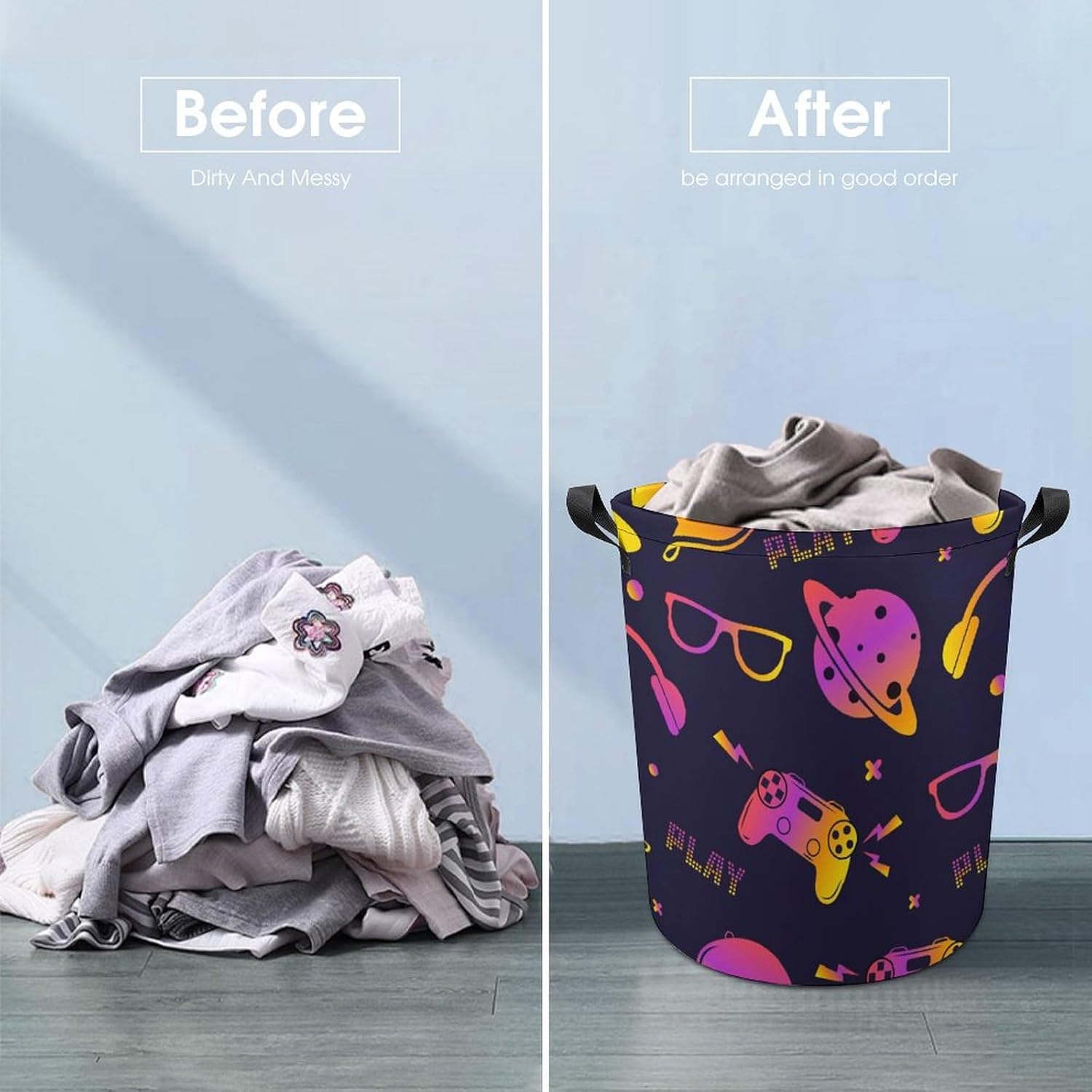 Seamless Play Pattern Laundry Hamper