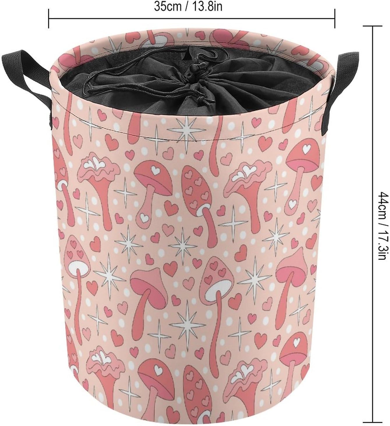 Rainbow Retro Mushroom Laundry Basket