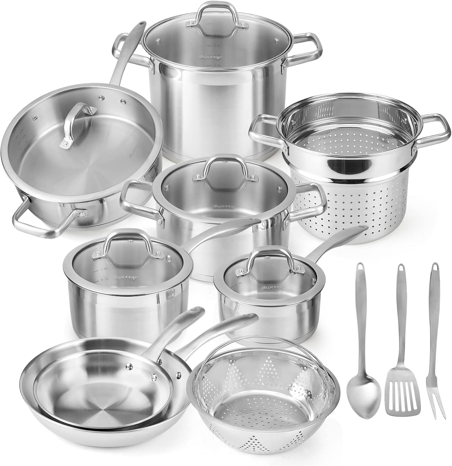 Duxtop 17-Piece Stainless Steel Pots Pans Set for Perfect Cooking