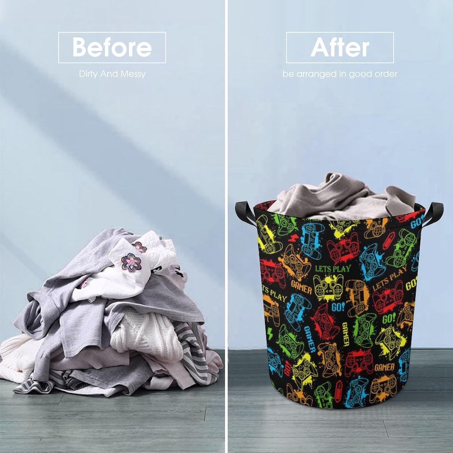 Game ThemeBEST Laundry Basket Stylish Storage for Gamers Boys More