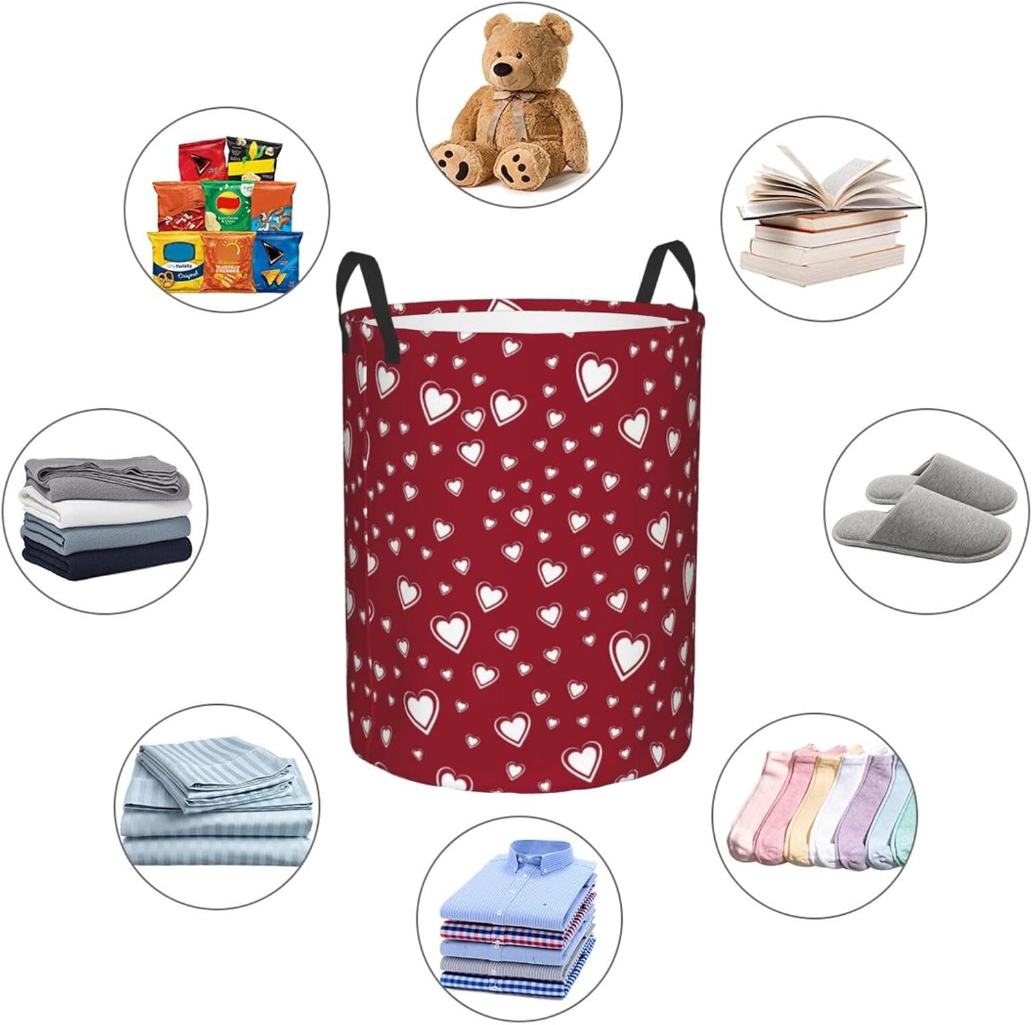 Collapsible Laundry Hamper with Handles for Home Storage