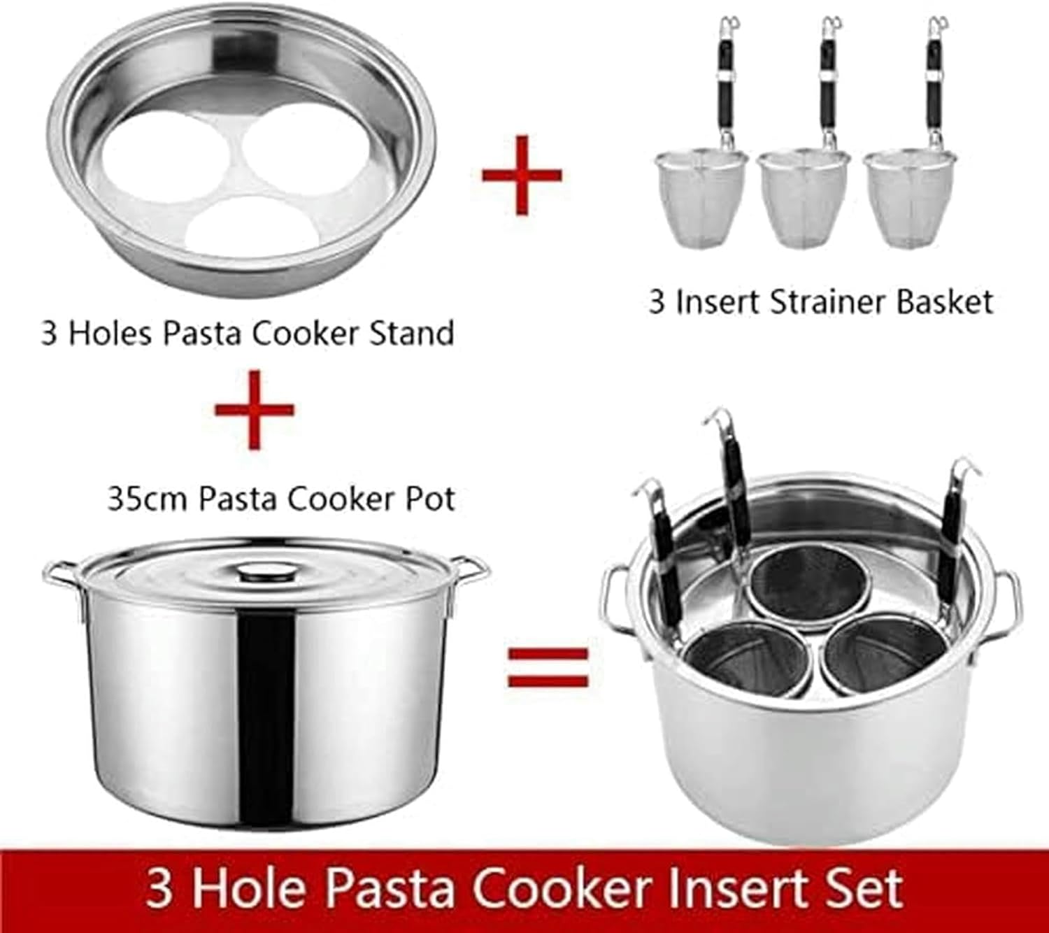 UNbit 201 Stainless Steel Pasta Cooker Set with Strainer Baskets