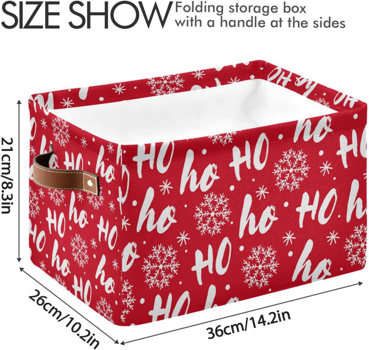 Ho White Christmas Storage Bin withHandles for Kids