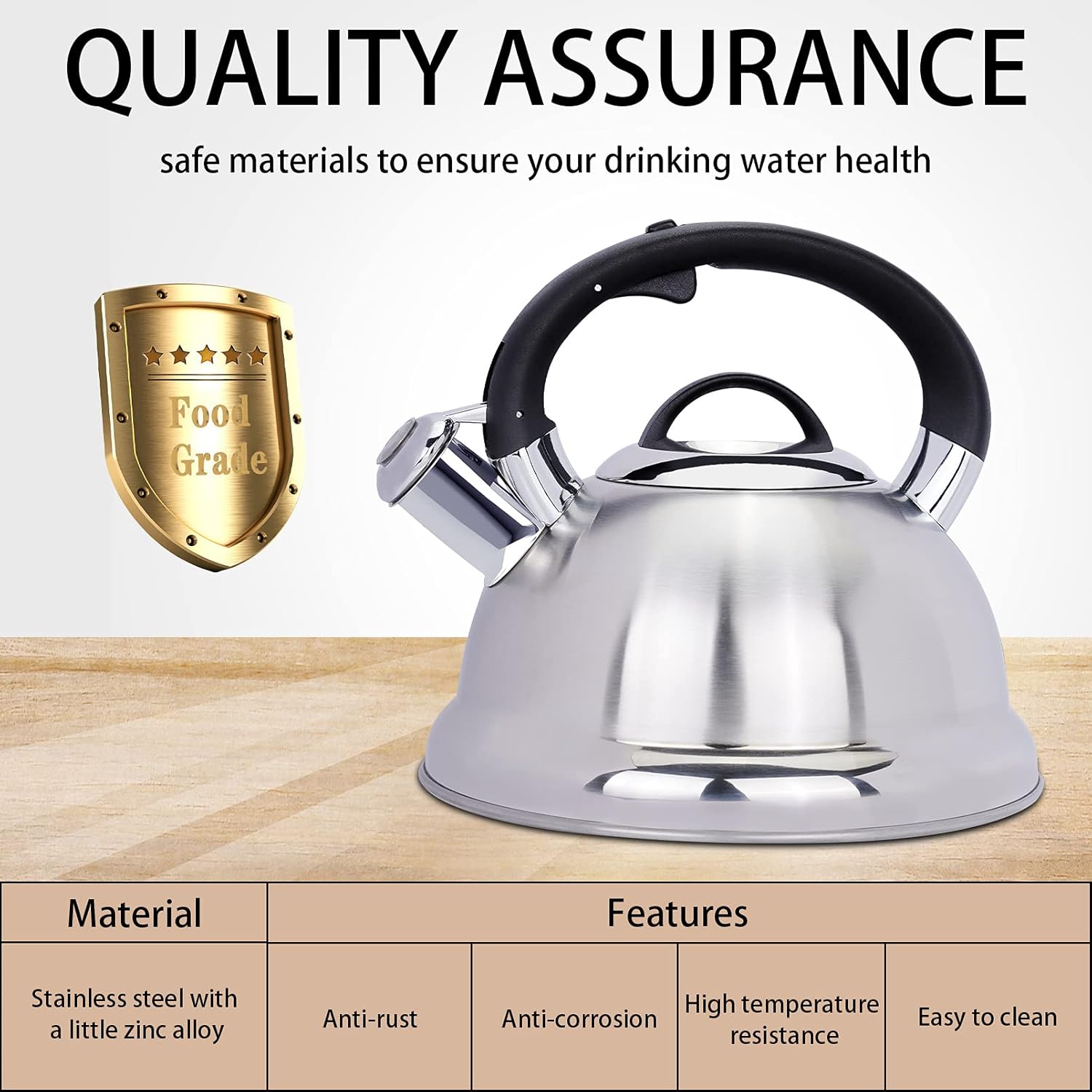 Masio 25 Quart Whistling Tea Kettle Stove-Top