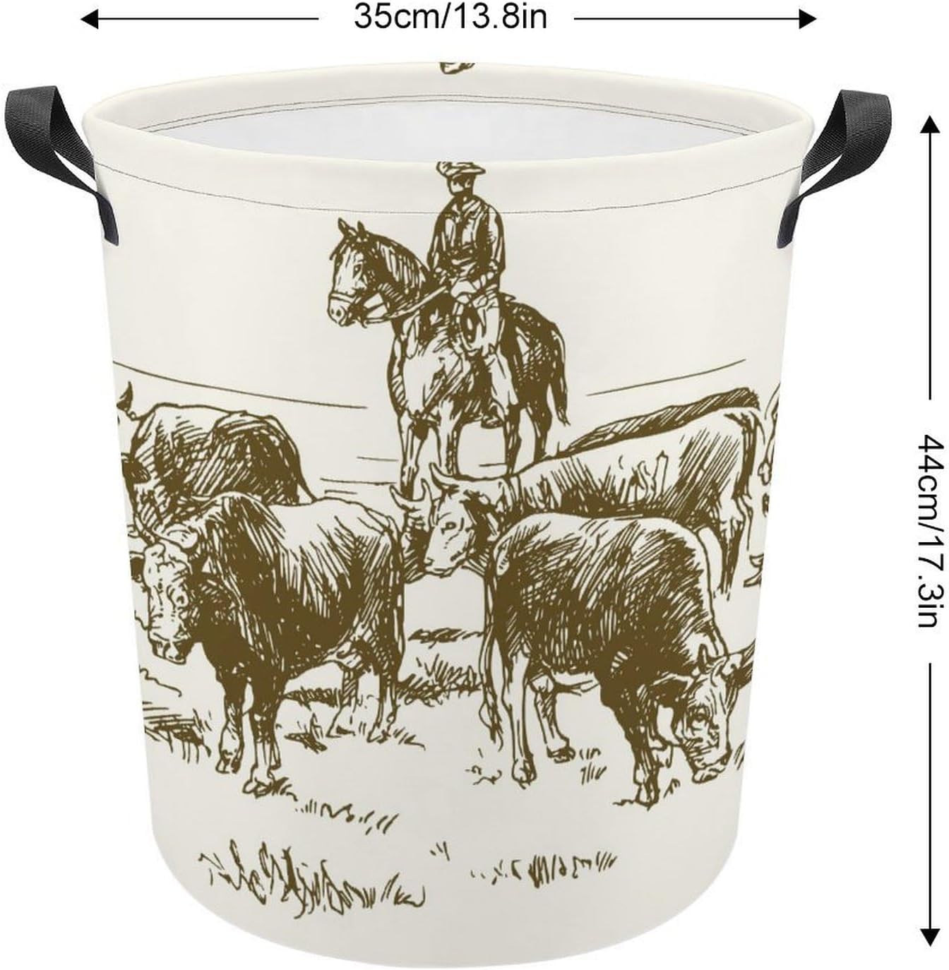 MEIKKO Cattle Drive Cowboys Laundry Hamper