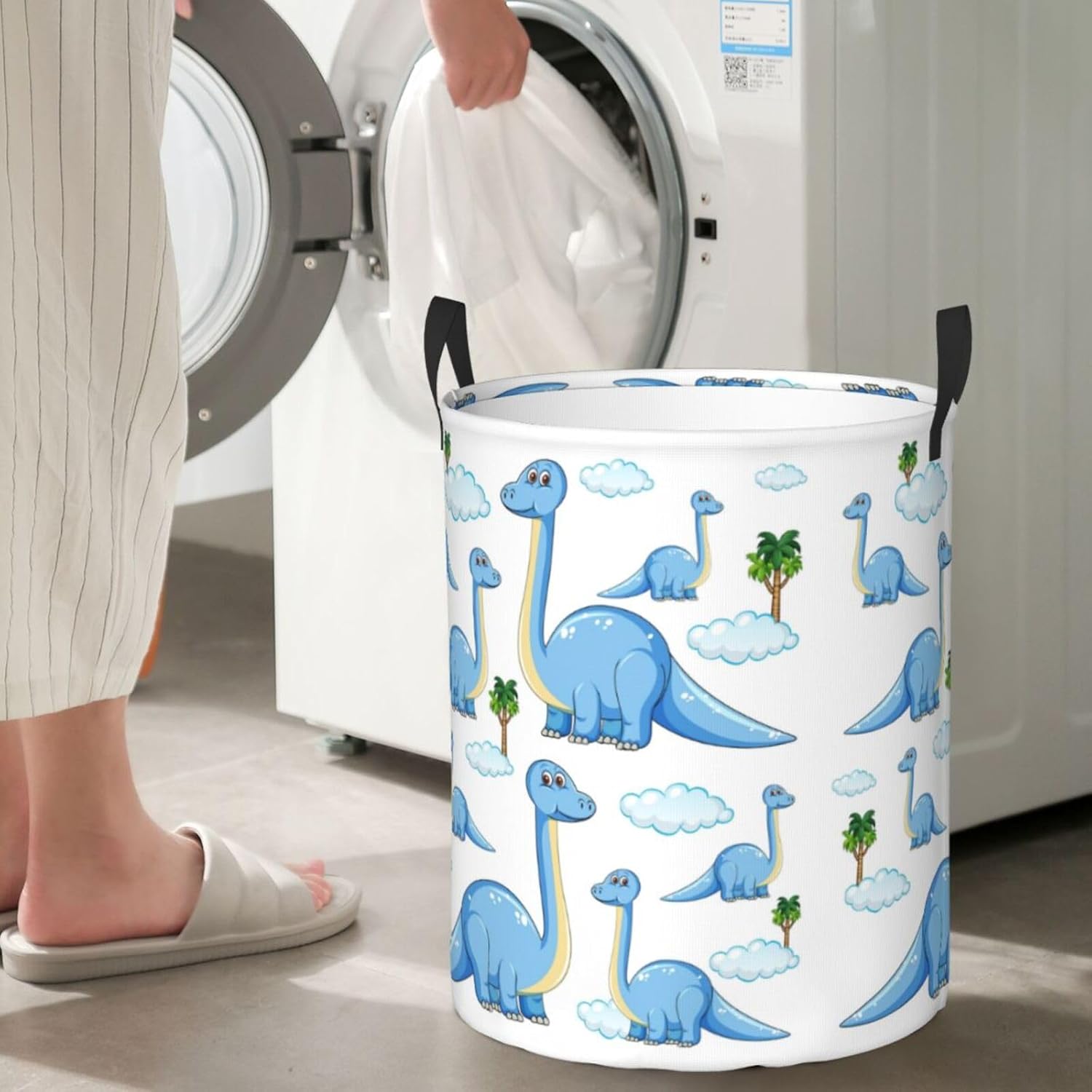 AFHYZY Dinosaur Laundry Hamper Folding Storage Basket with HandlesReusableWeatherproof for Bedroom