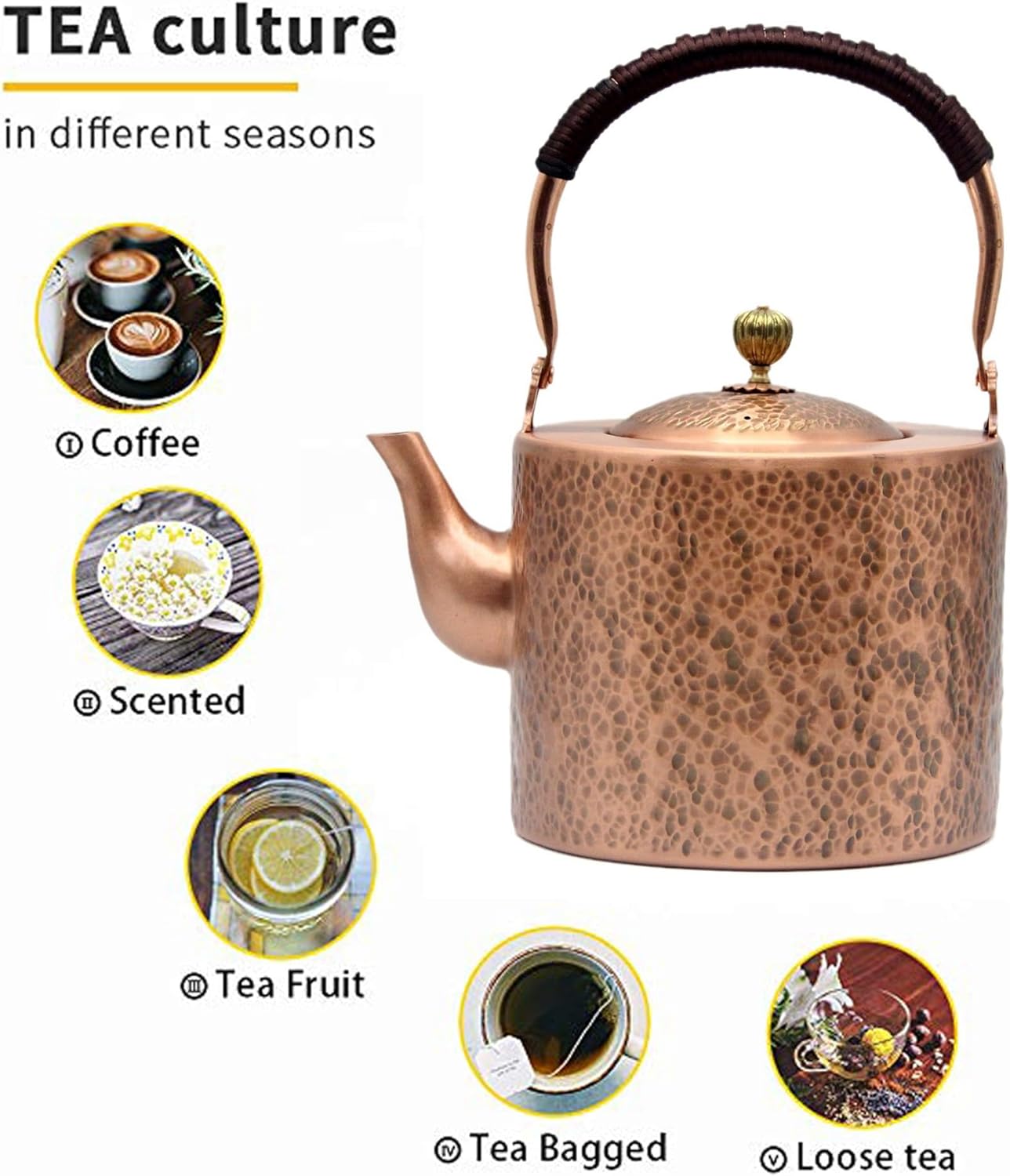 Sturdy Durable Copper Tea Pot