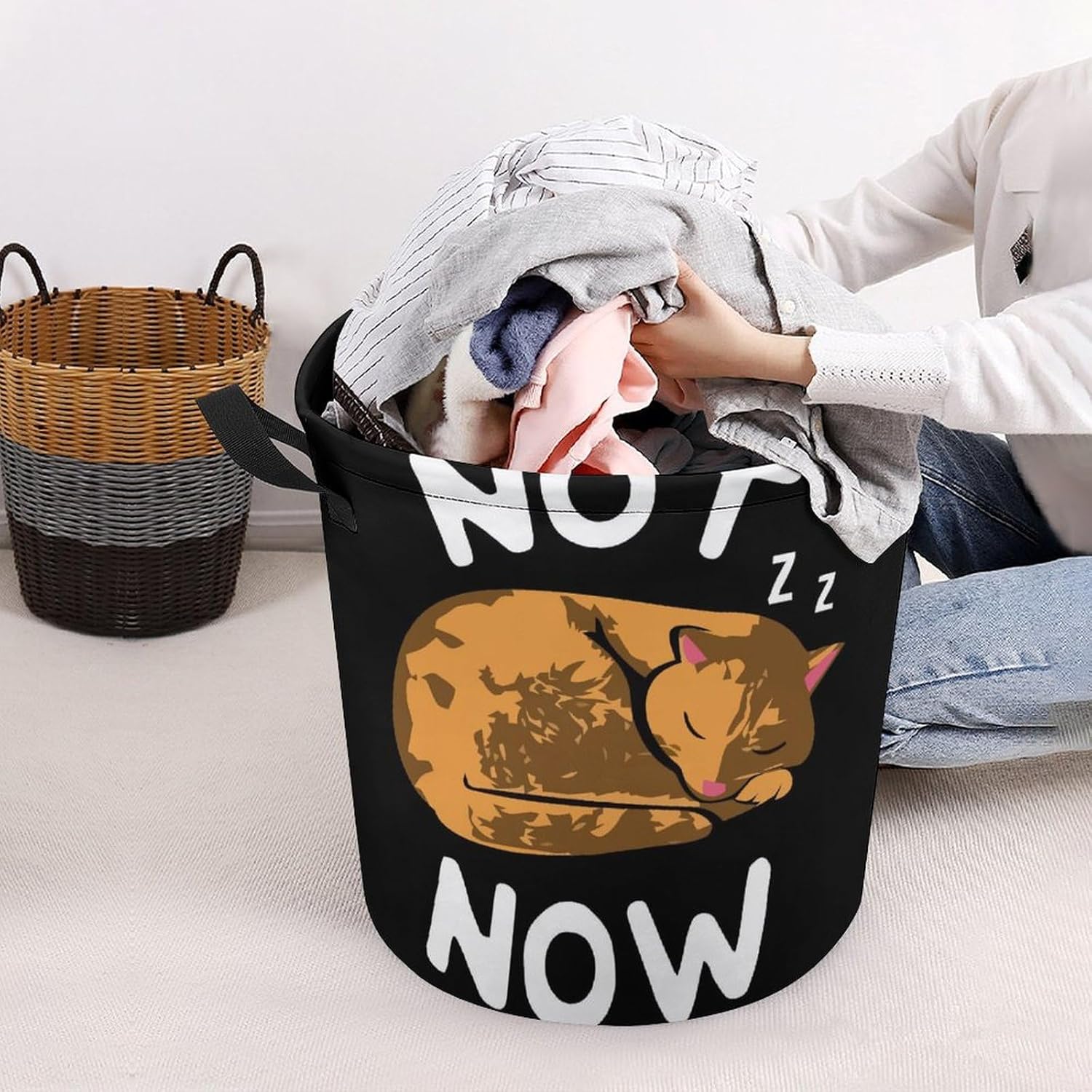 Effortlessly Clean Your Space with Our Cute Cat Lazy Laundry Basket
