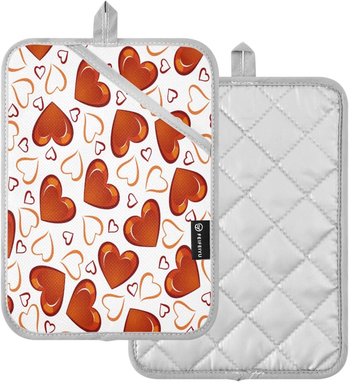 KCldeci Red Hearts Pot Holder Set