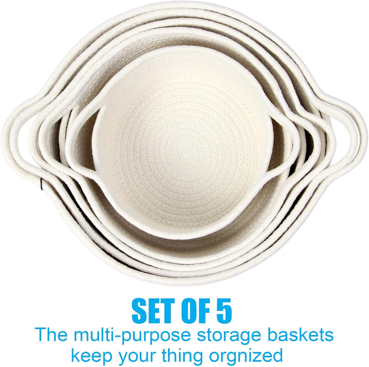 5-Piece Storage Basket Set for Laundry
