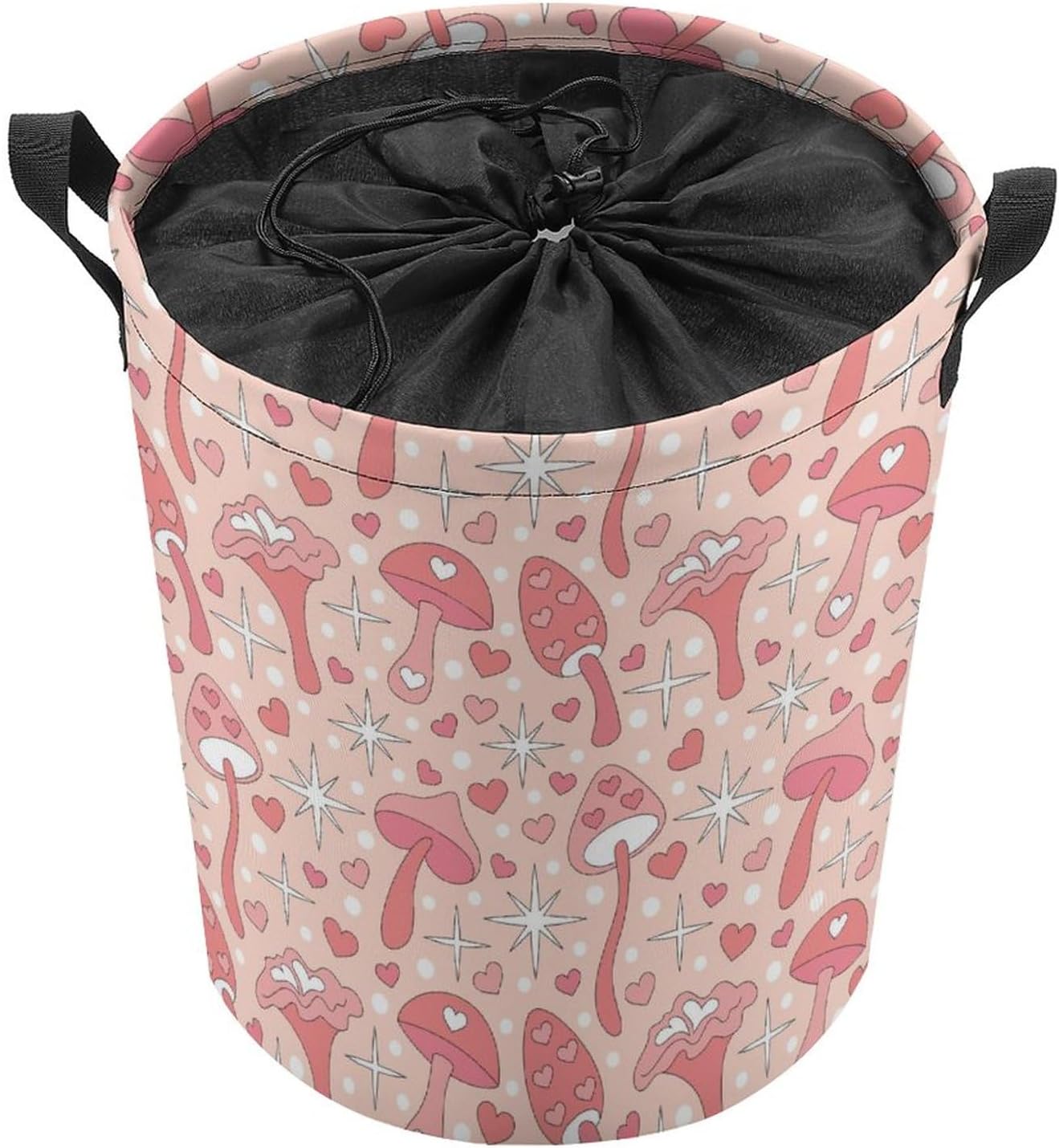 Rainbow Retro Mushroom Laundry Basket